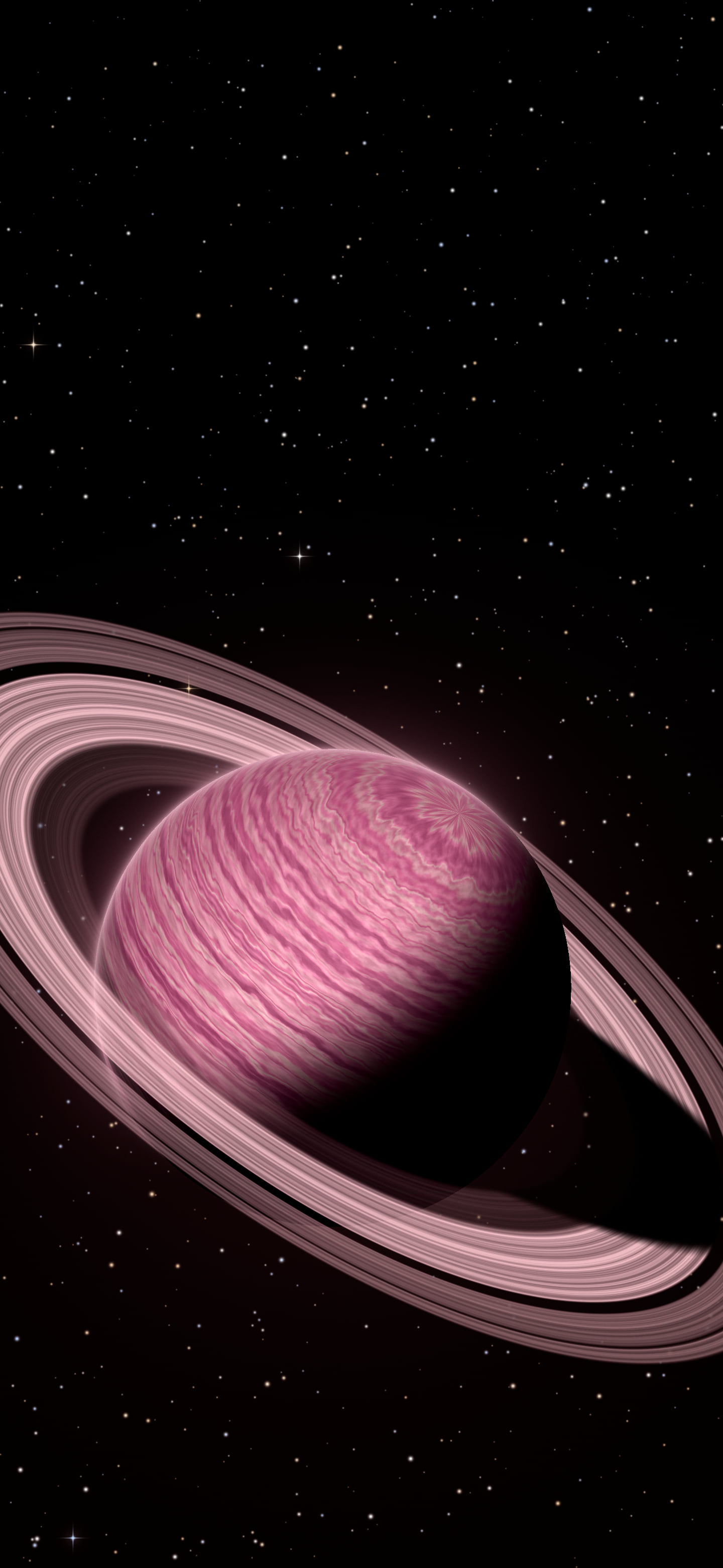 Pink Ringed Saturn wallpaper for iPhone and Android