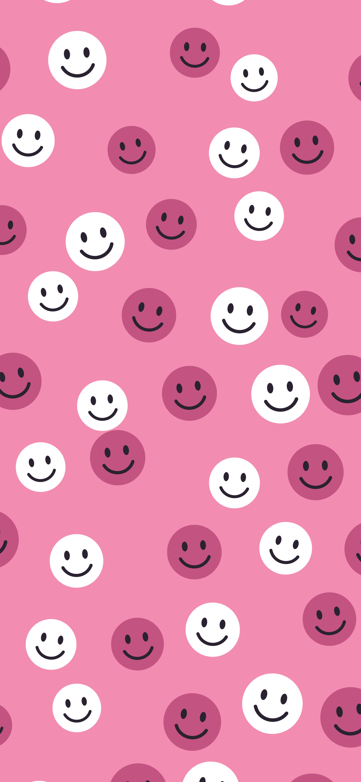 Pink Smiley Face Pattern wallpaper for iPhone and Android