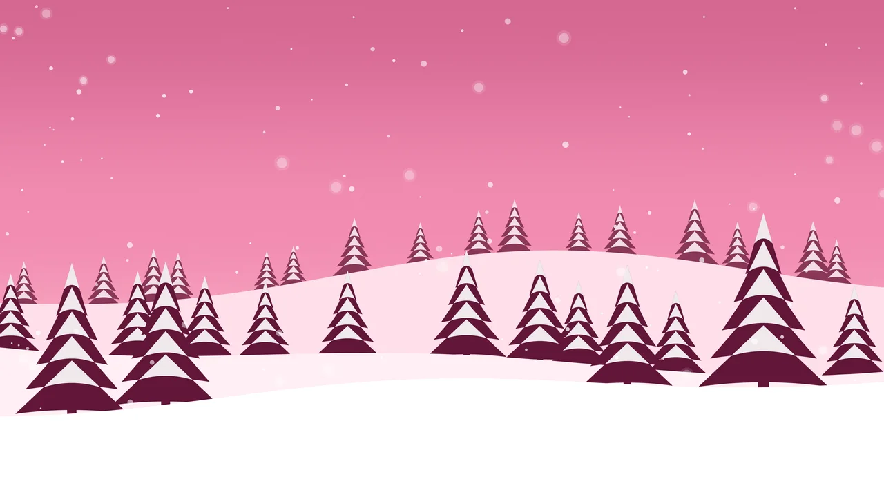 Pink Snowy Forest desktop wallpaper in 4K
