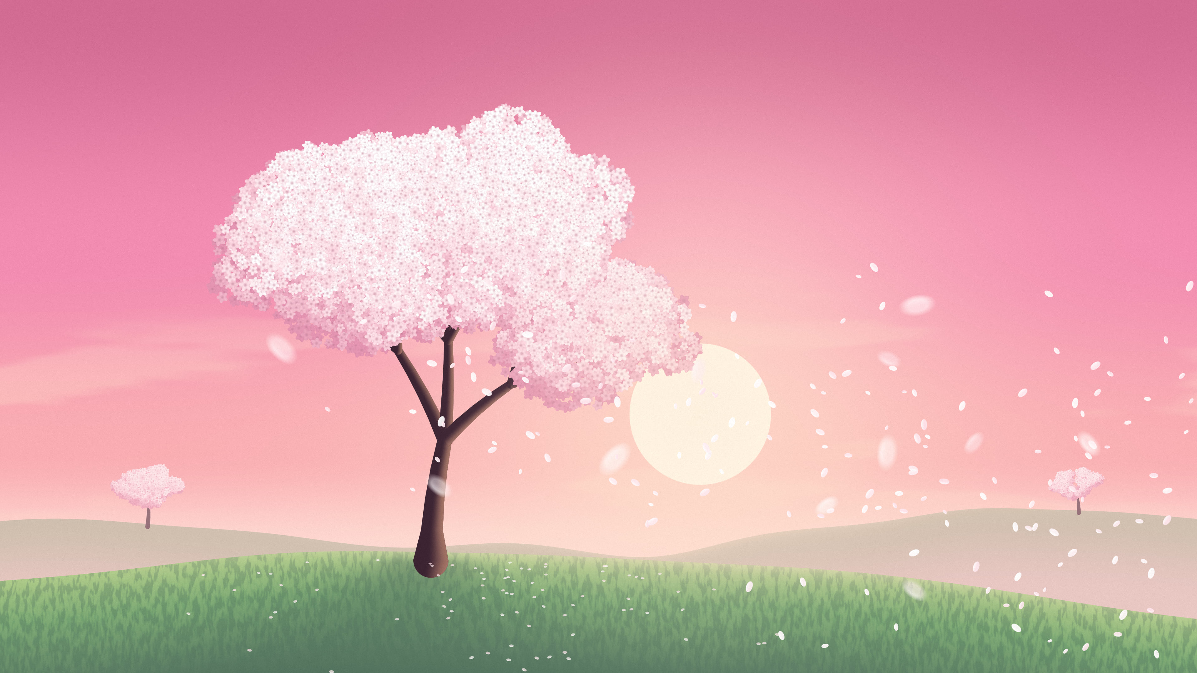 Pink Spring Blossom Tree desktop wallpaper in 4K