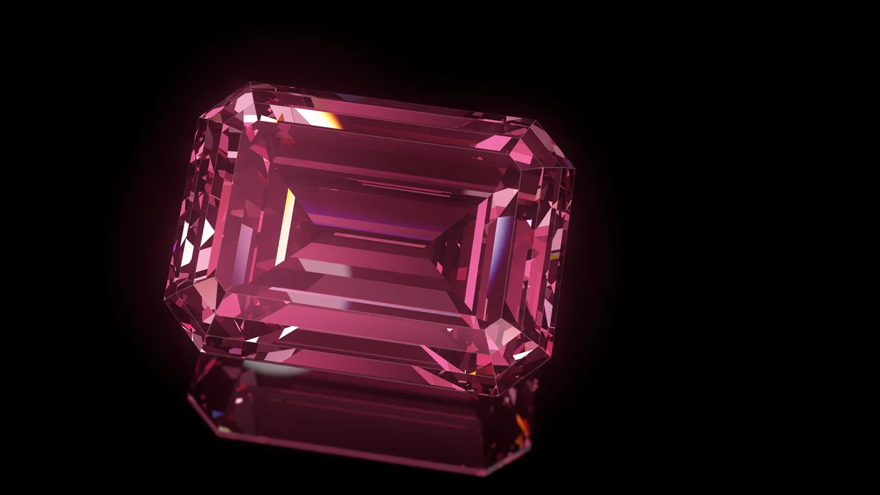 Pink Step Cut Diamond desktop wallpaper in 4K