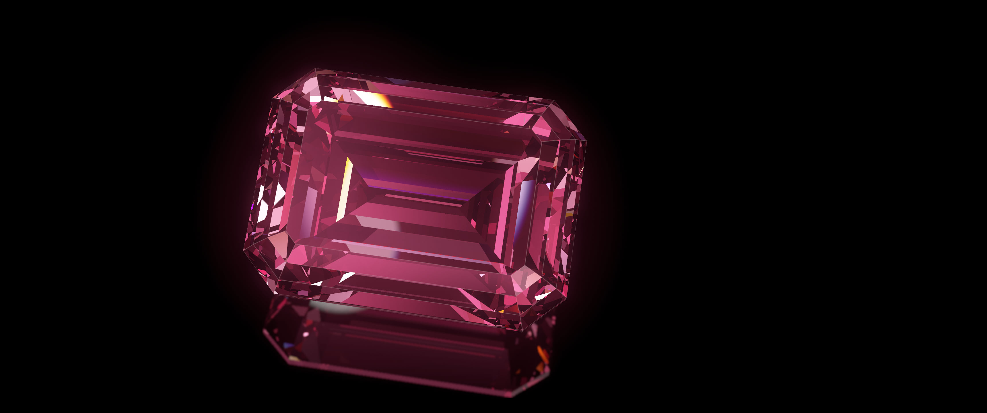 Pink Step Cut Diamond ultrawide wallpaper, 3440 × 1440