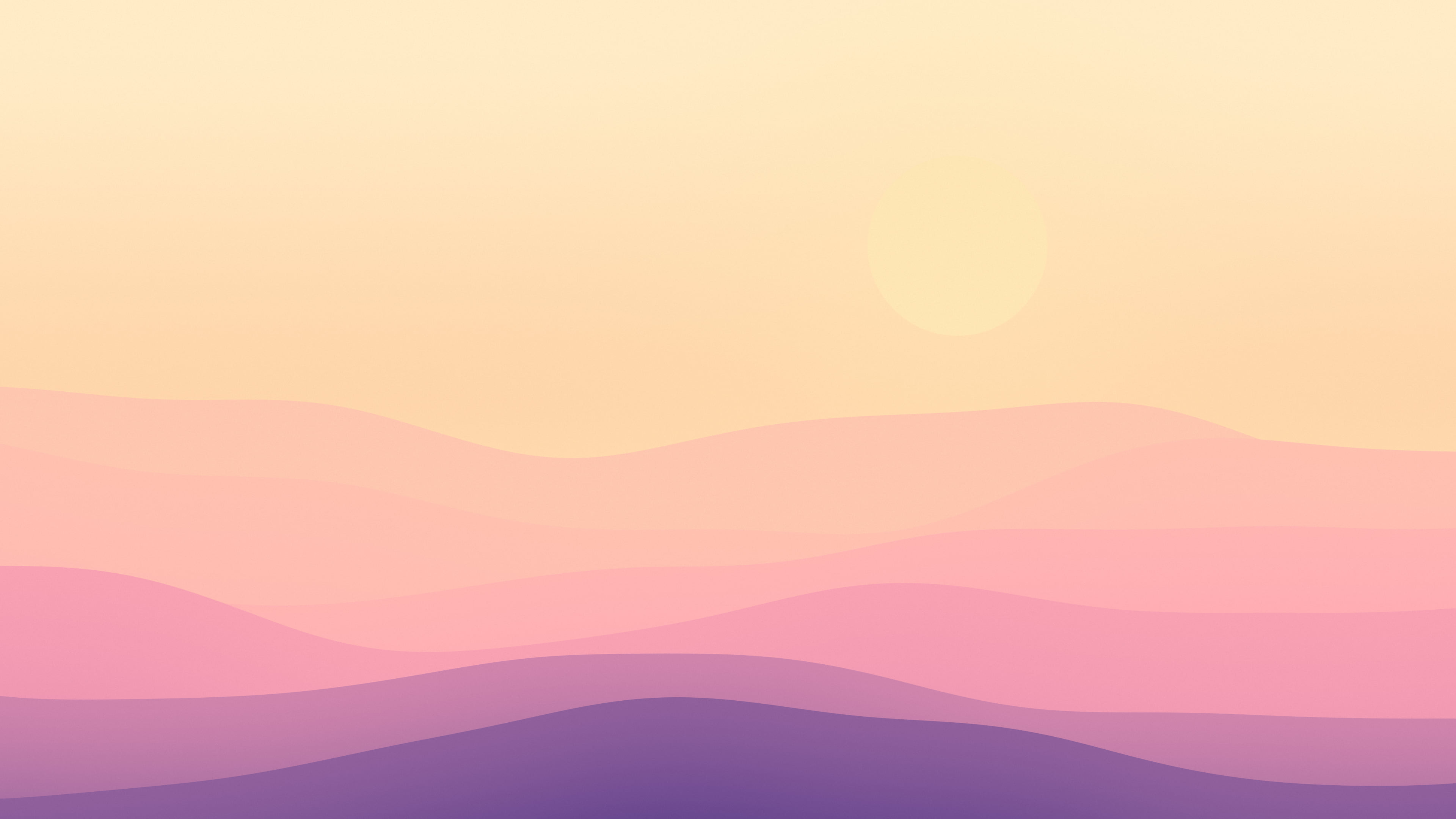 Pink Sunset Minimalist Desert Dunes desktop wallpaper in 4K