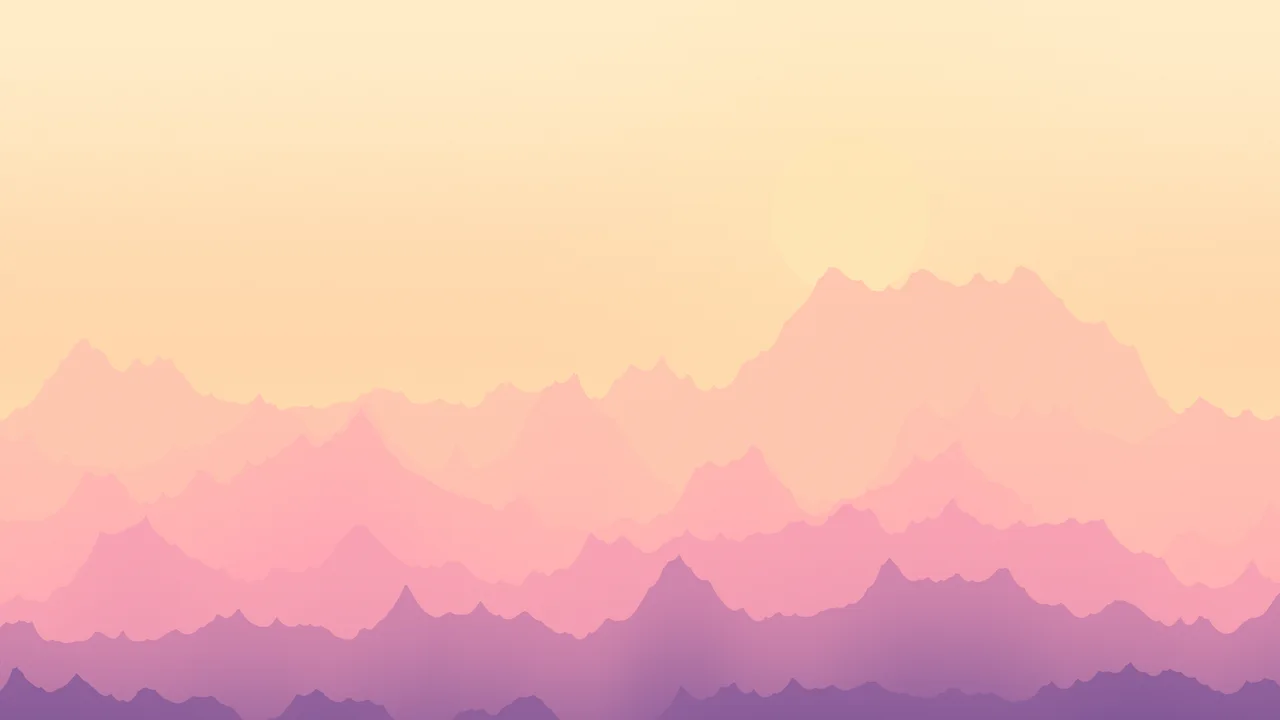 Pink Sunset Minimalist Mountain Landscape desktop wallpaper in 4K