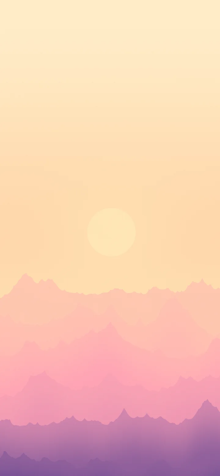 Pink Sunset Minimalist Mountain Landscape wallpaper for iPhone and Android