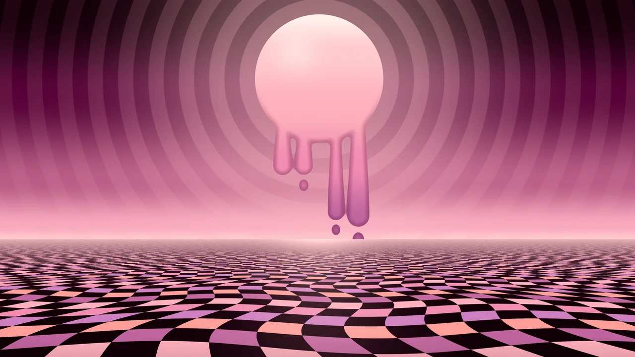 Pink Trippy Melting Sun desktop wallpaper in 4K
