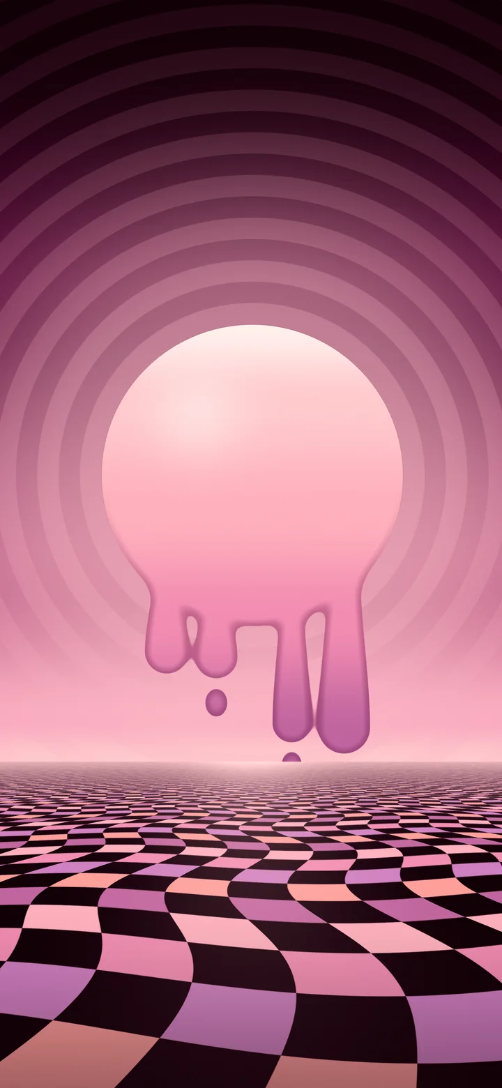 Pink Trippy Melting Sun wallpaper for iPhone and Android