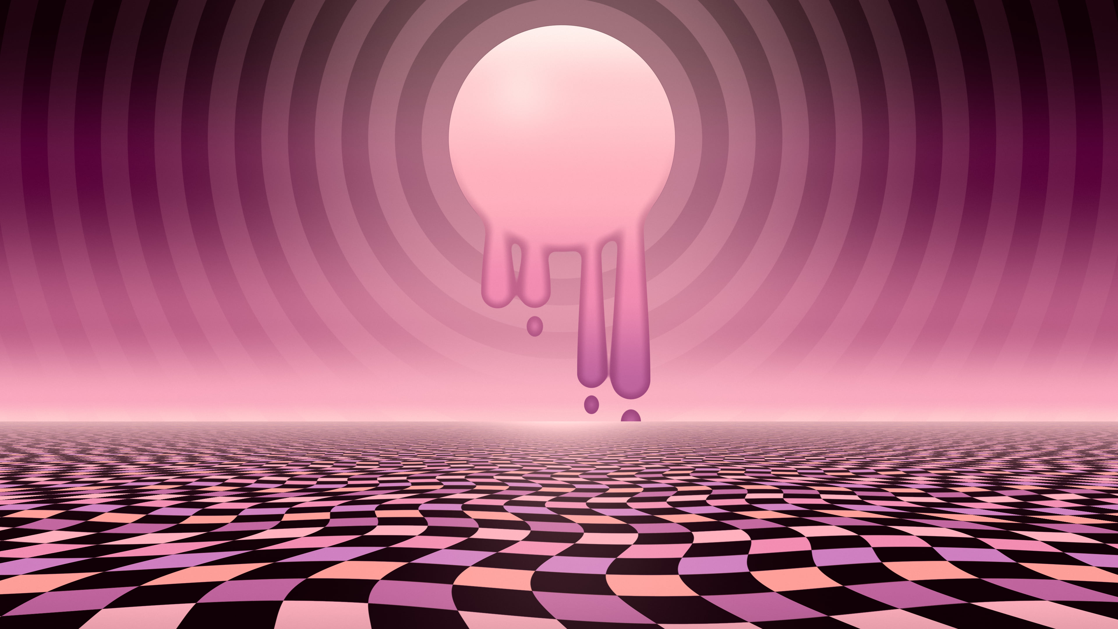 Pink Trippy Melting Sun desktop wallpaper in 4K