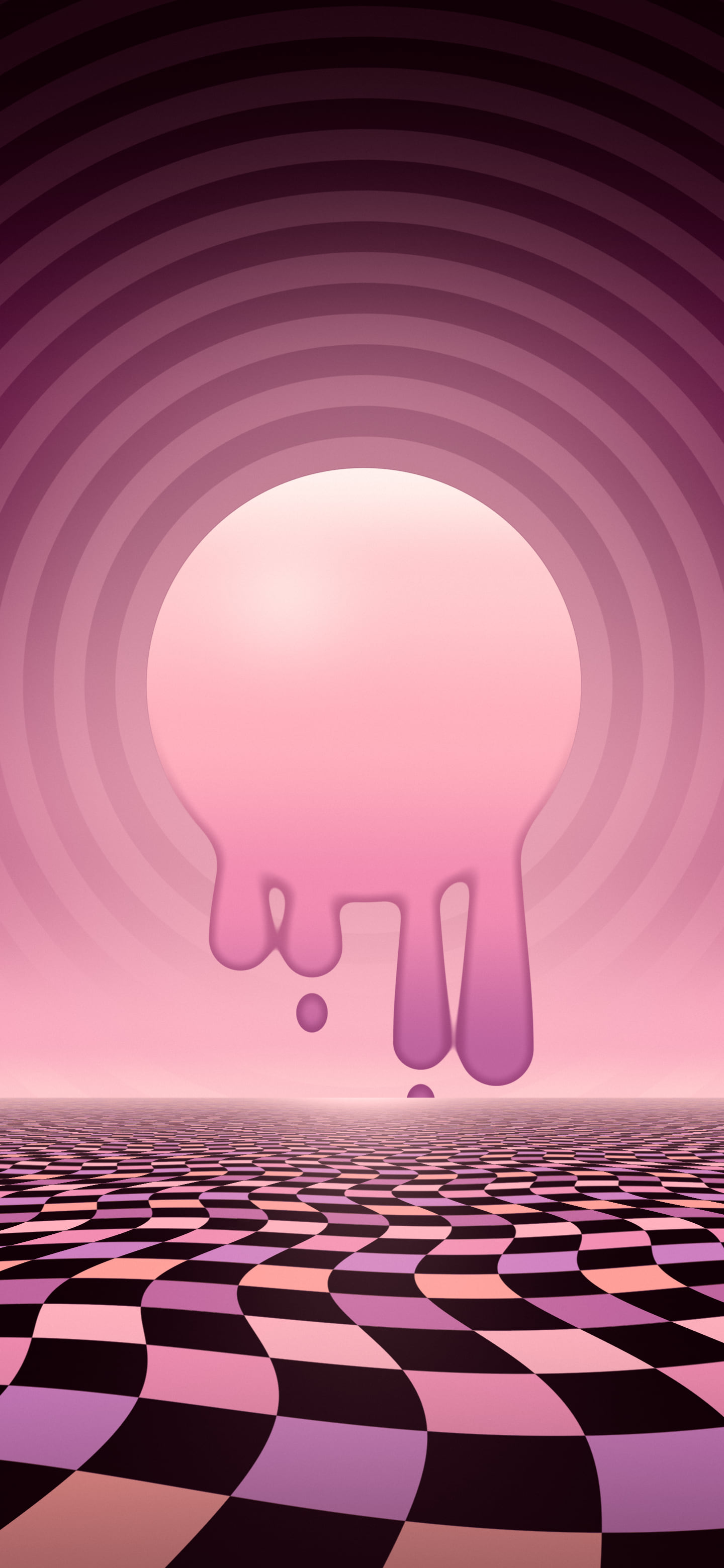 Pink Trippy Melting Sun wallpaper for iPhone and Android