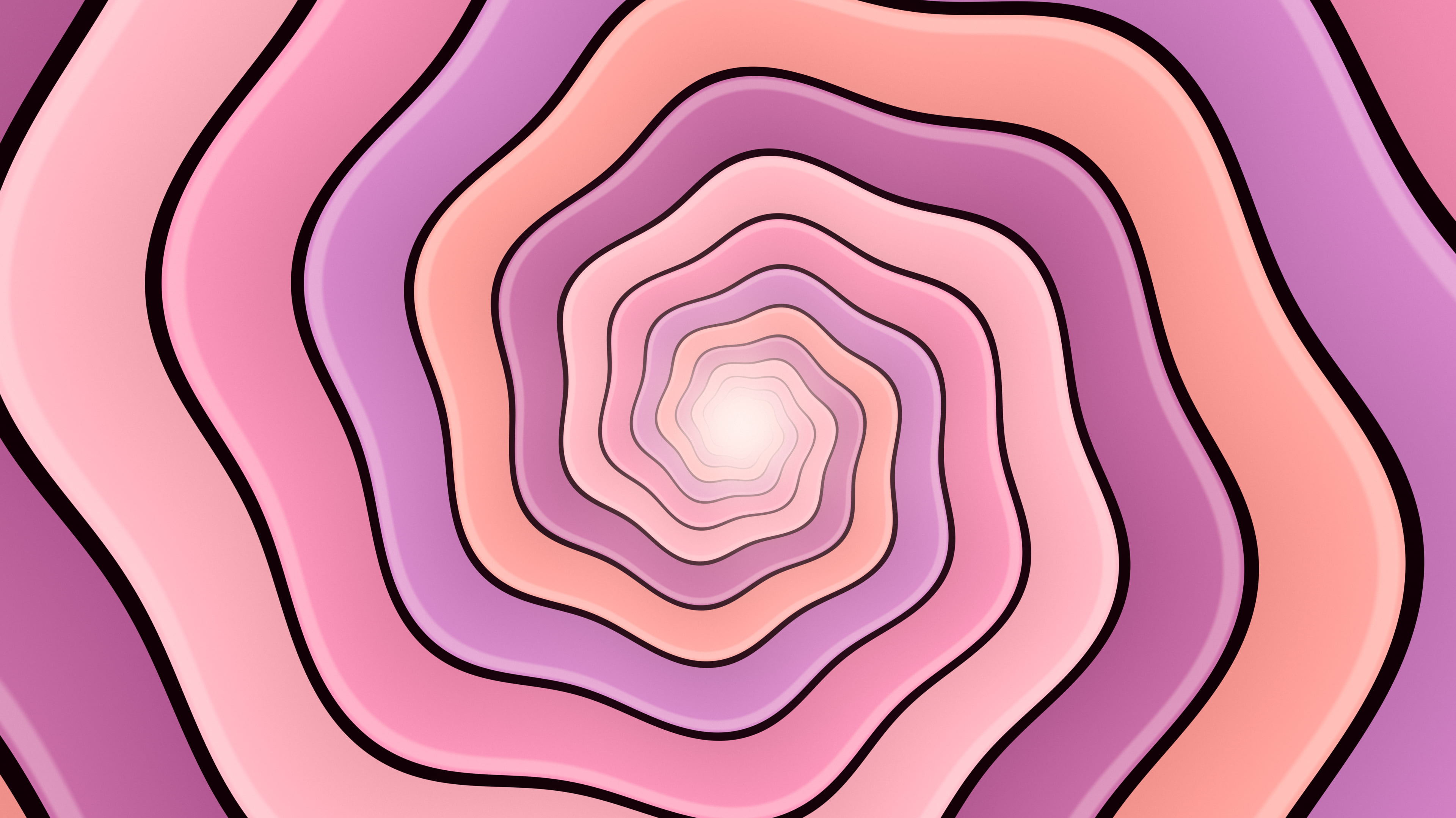 Pink Trippy Spiral Tunnel desktop wallpaper in 4K
