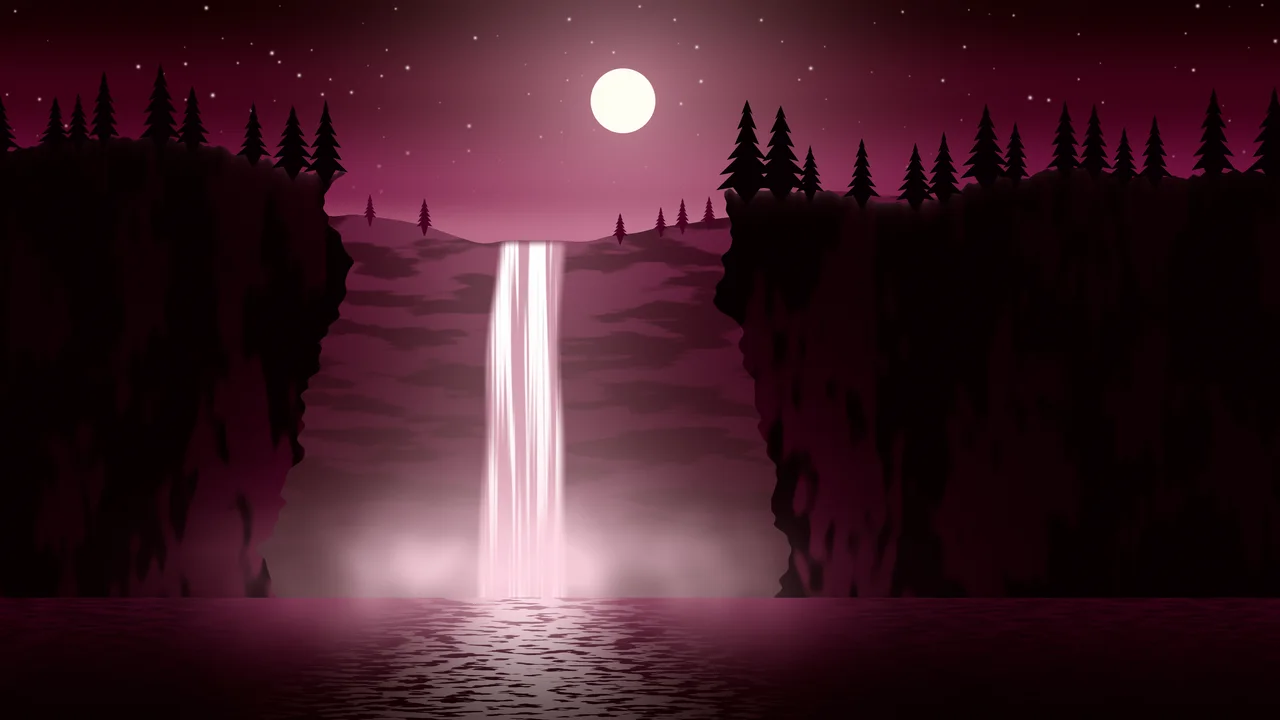 Pink Waterfall desktop wallpaper in 4K