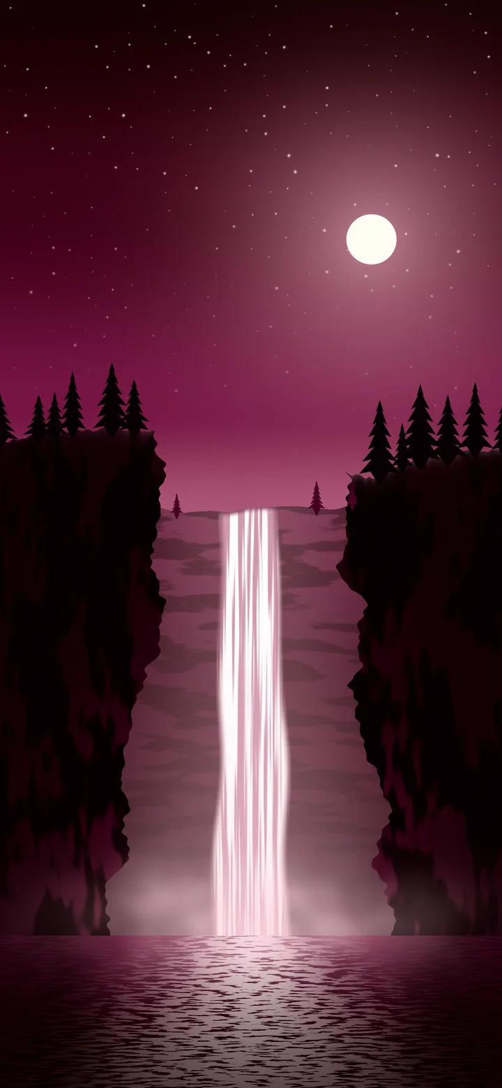 Pink Waterfall wallpaper for iPhone and Android