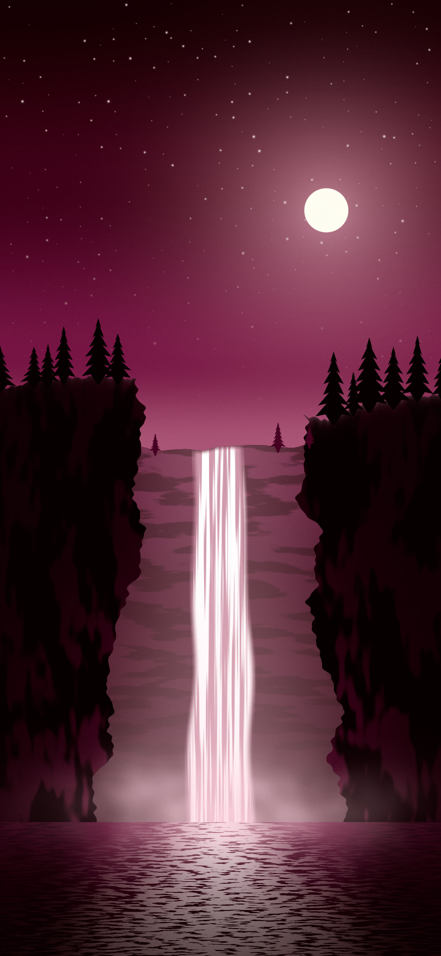 Pink Waterfall wallpaper for iPhone and Android