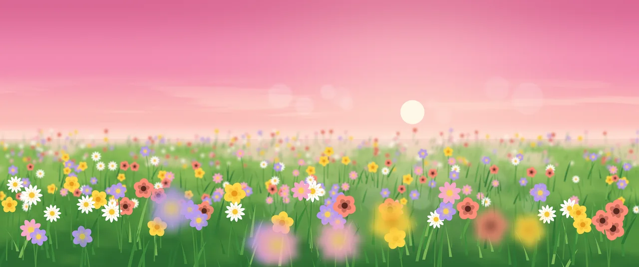 Pink Wildflower Meadow ultrawide wallpaper, 3440 × 1440