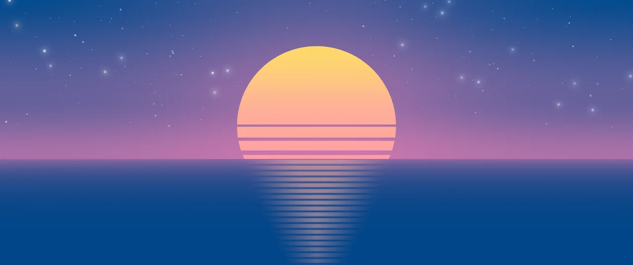 Preppy Blue and Pink Retro Striped Sun ultrawide wallpaper, 3440 × 1440