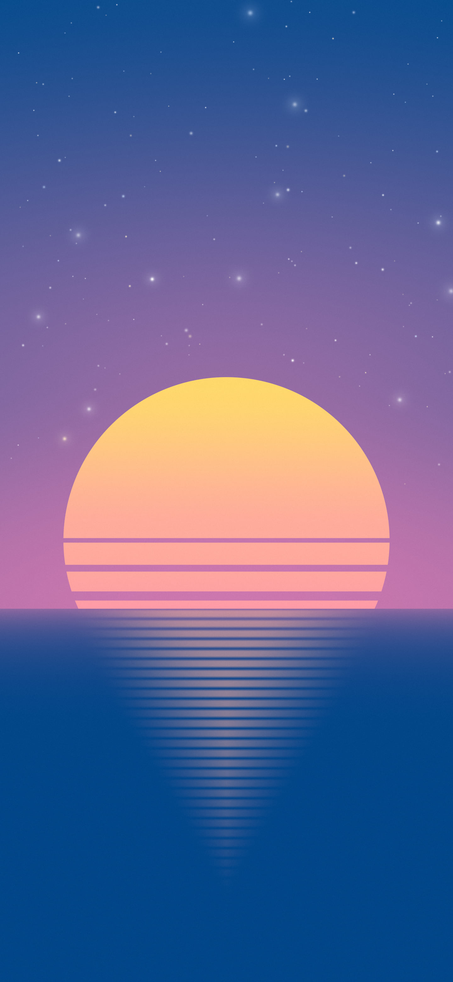 Preppy Blue and Pink Retro Striped Sun wallpaper for iPhone and Android