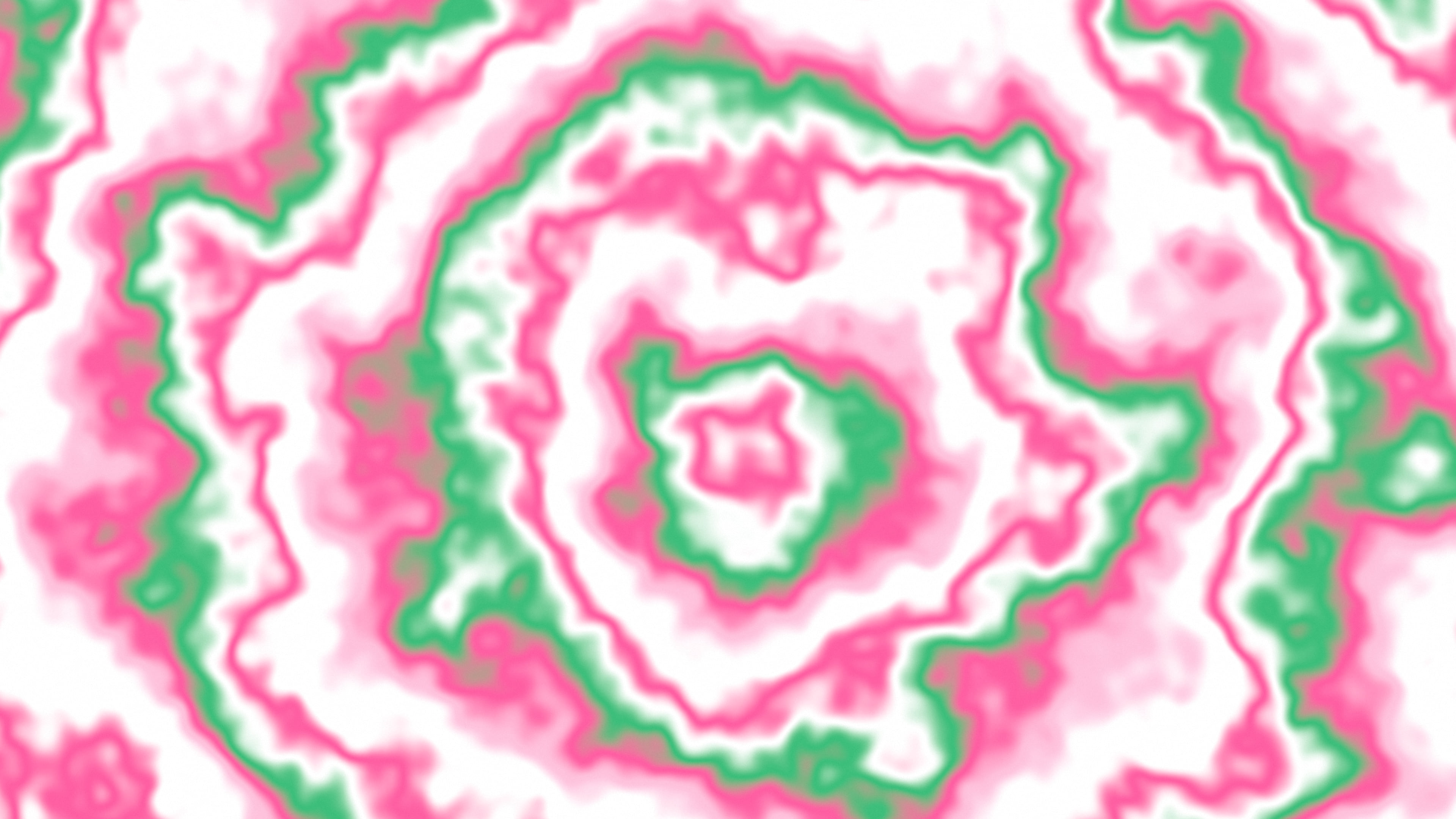 Preppy Pink and Green Bullseye Tie Dye desktop wallpaper in 4K