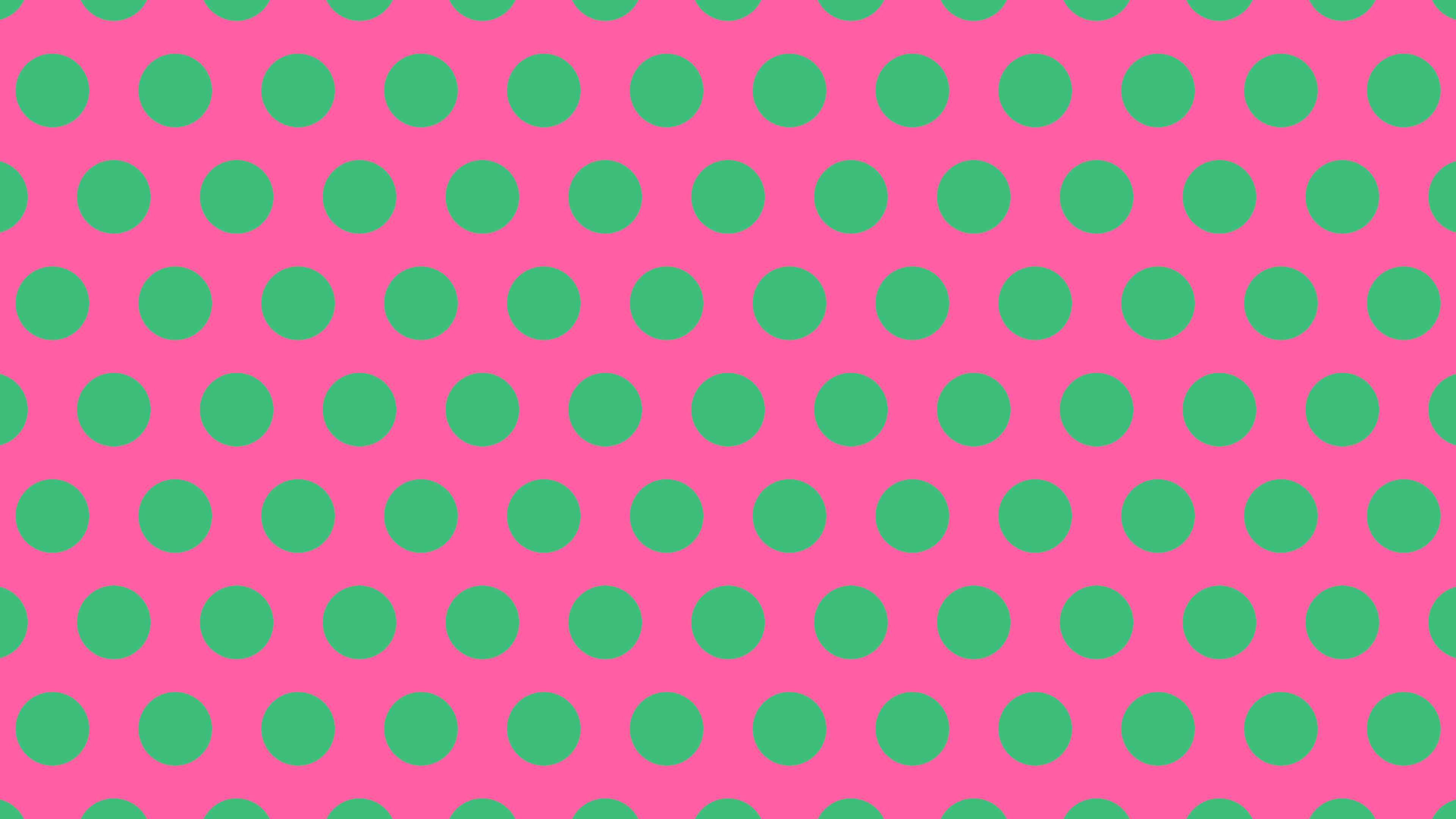 Preppy Pink and Green Polka Dot desktop wallpaper in 4K