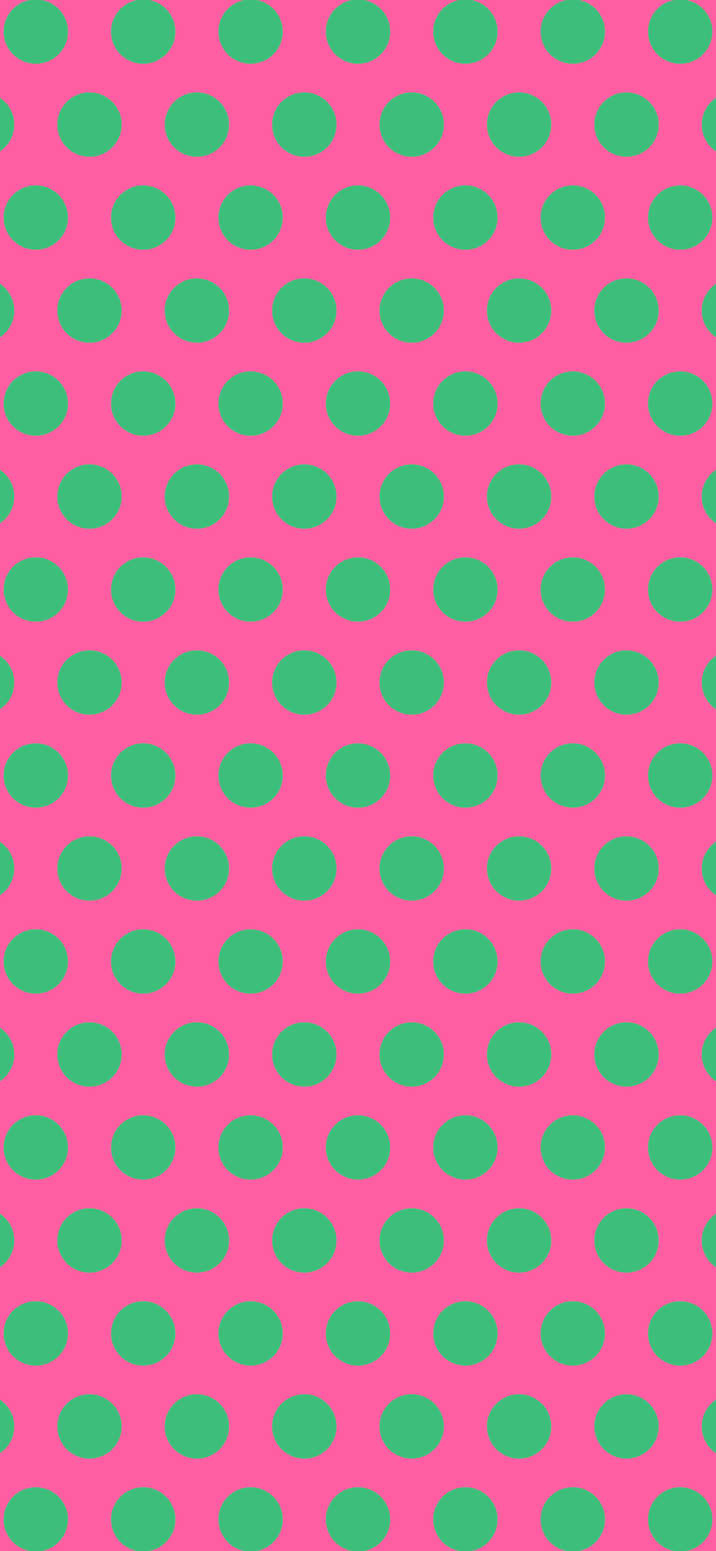 Preppy Pink and Green Polka Dot wallpaper for iPhone and Android