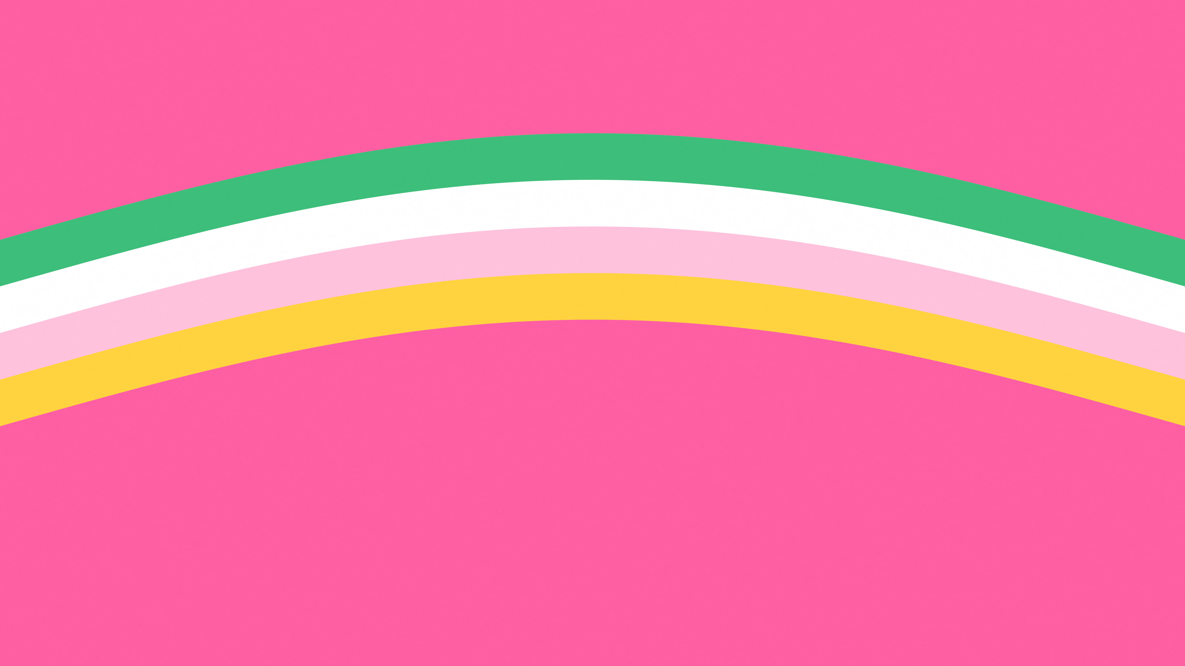 Preppy Pink and Green Retro Stripe desktop wallpaper in 4K