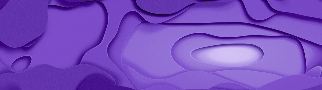 Purple 3D Layered Paper Cut dual monitor wallpaper, 7680 × 2160