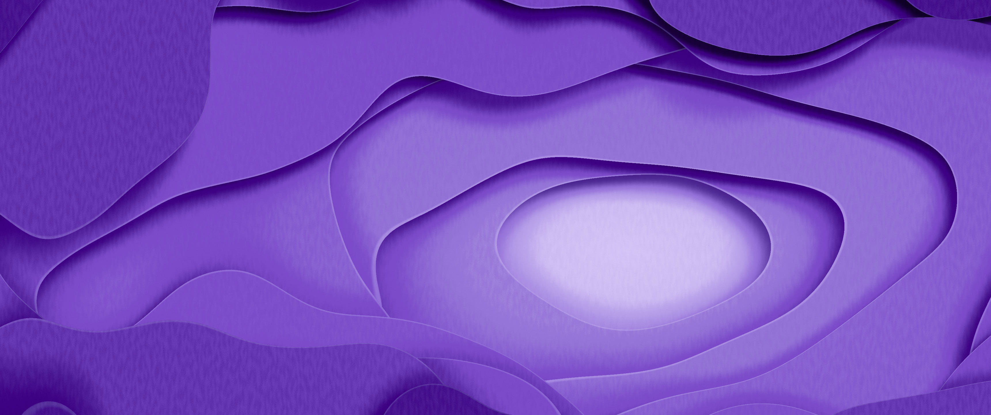 Purple 3D Layered Paper Cut ultrawide wallpaper, 3440 × 1440