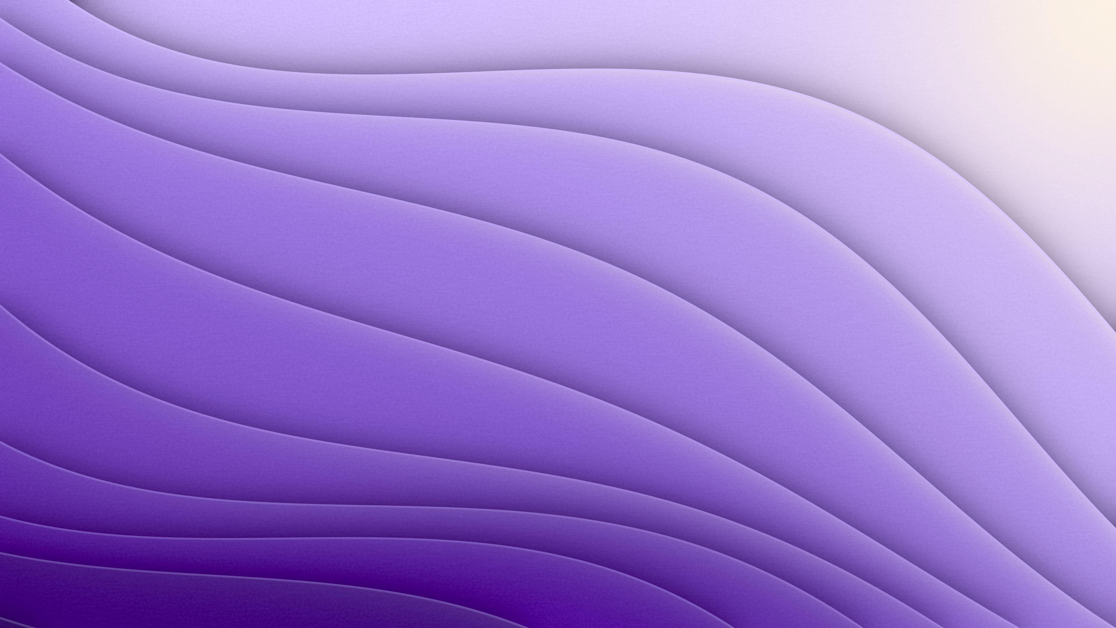 Purple 3D Paper Cut Abstract Curves desktop wallpaper in 4K