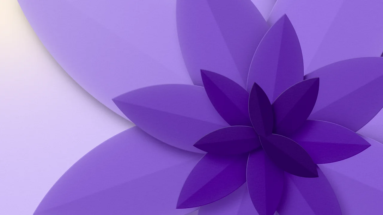 Purple 3D Paper Cut Abstract Petals desktop wallpaper in 4K