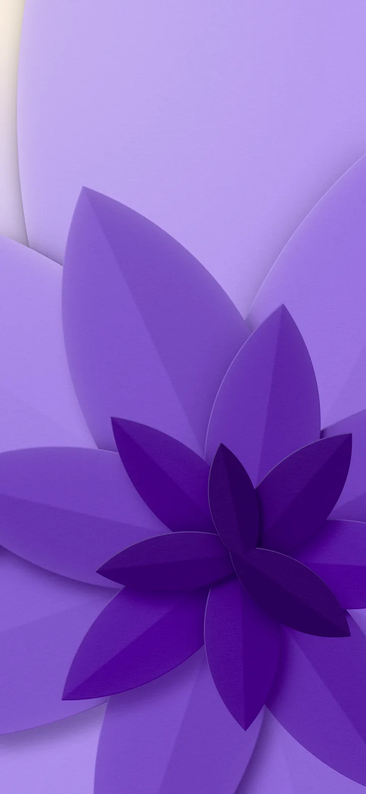 Purple 3D Paper Cut Abstract Petals wallpaper for iPhone and Android