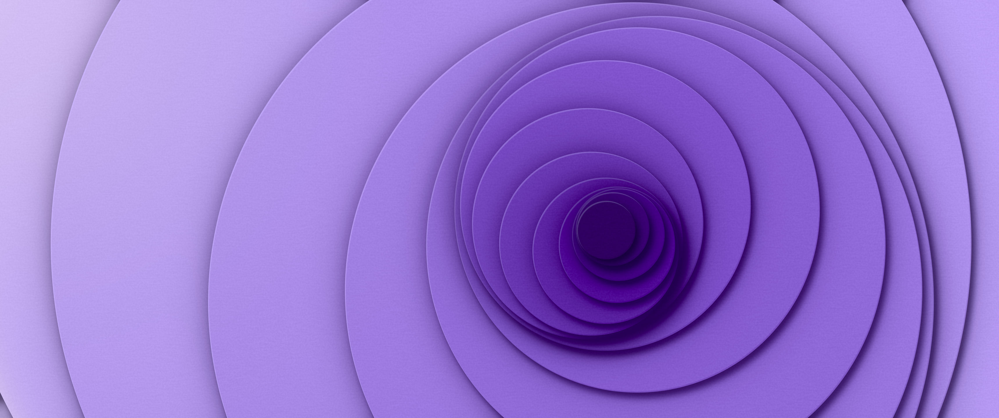 Purple 3D Paper Cut Abstract Whirl ultrawide wallpaper, 3440 × 1440