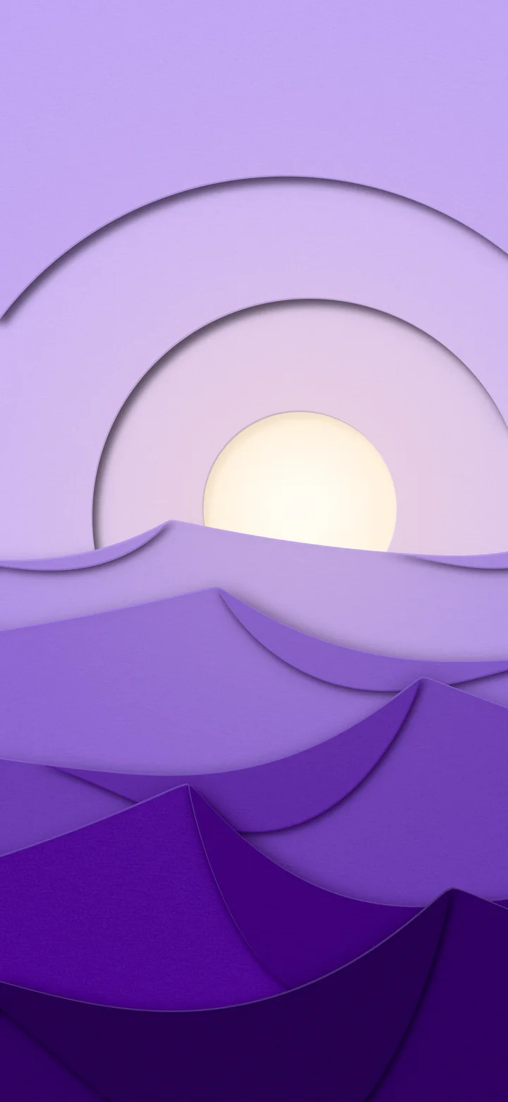 Purple 3D Paper Cut Desert Dunes at Sunset wallpaper for iPhone and Android