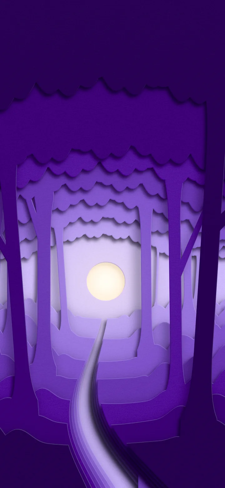 Purple 3D Paper Cut Forest wallpaper for iPhone and Android