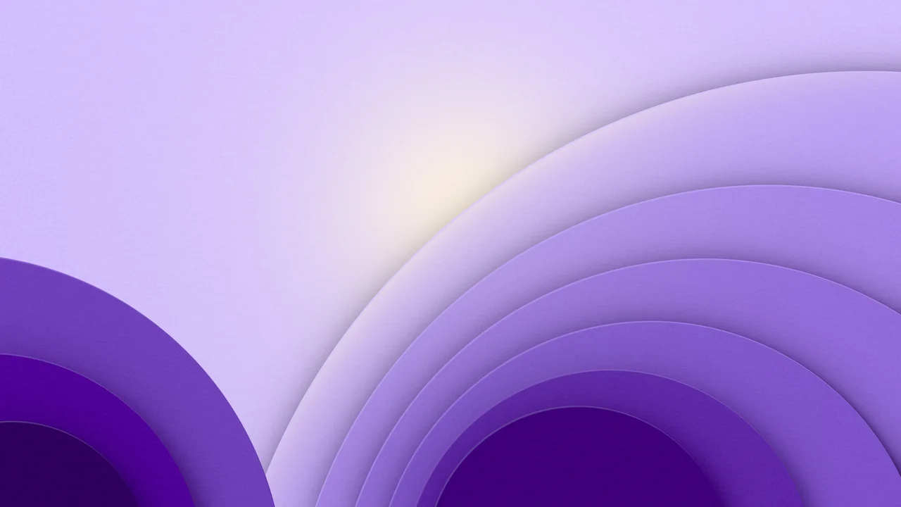 Purple 3D Paper Cut Geometric Circles desktop wallpaper in 4K