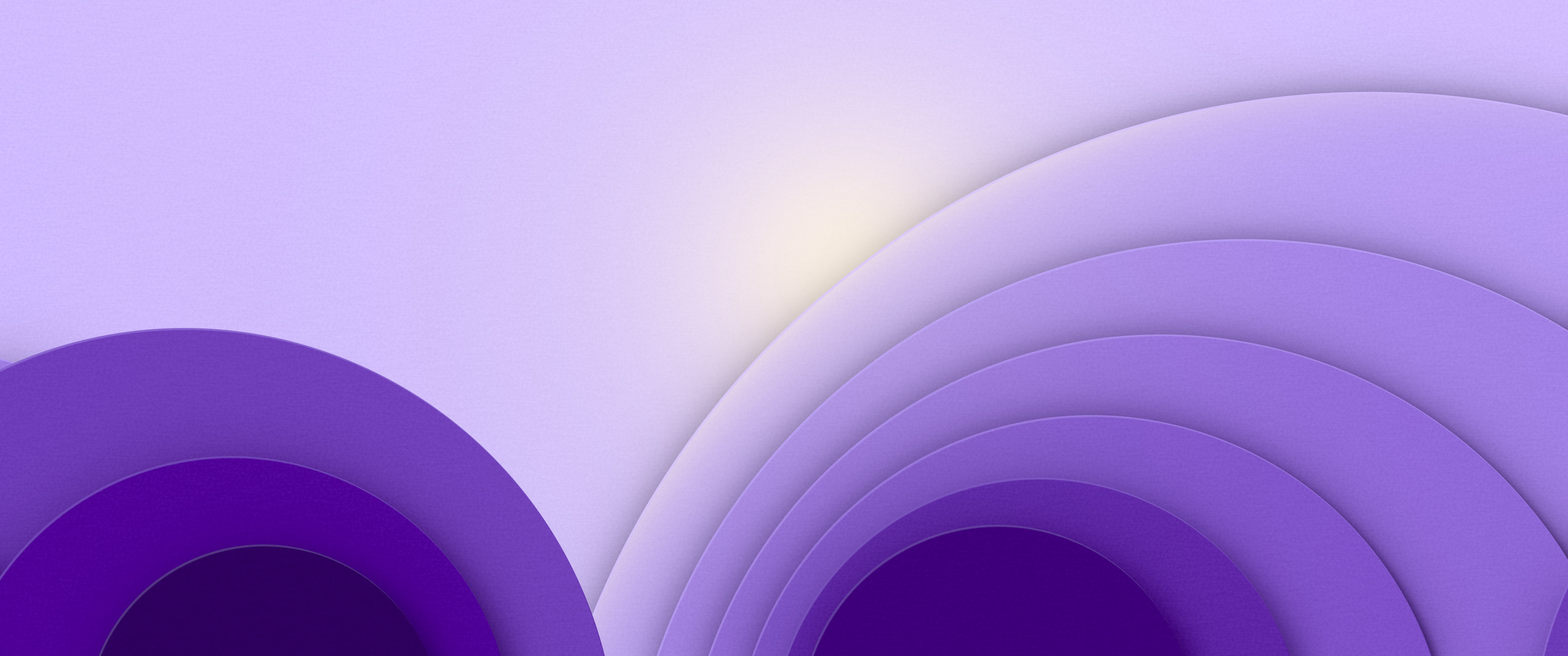 Purple 3D Paper Cut Geometric Circles ultrawide wallpaper, 3440 × 1440
