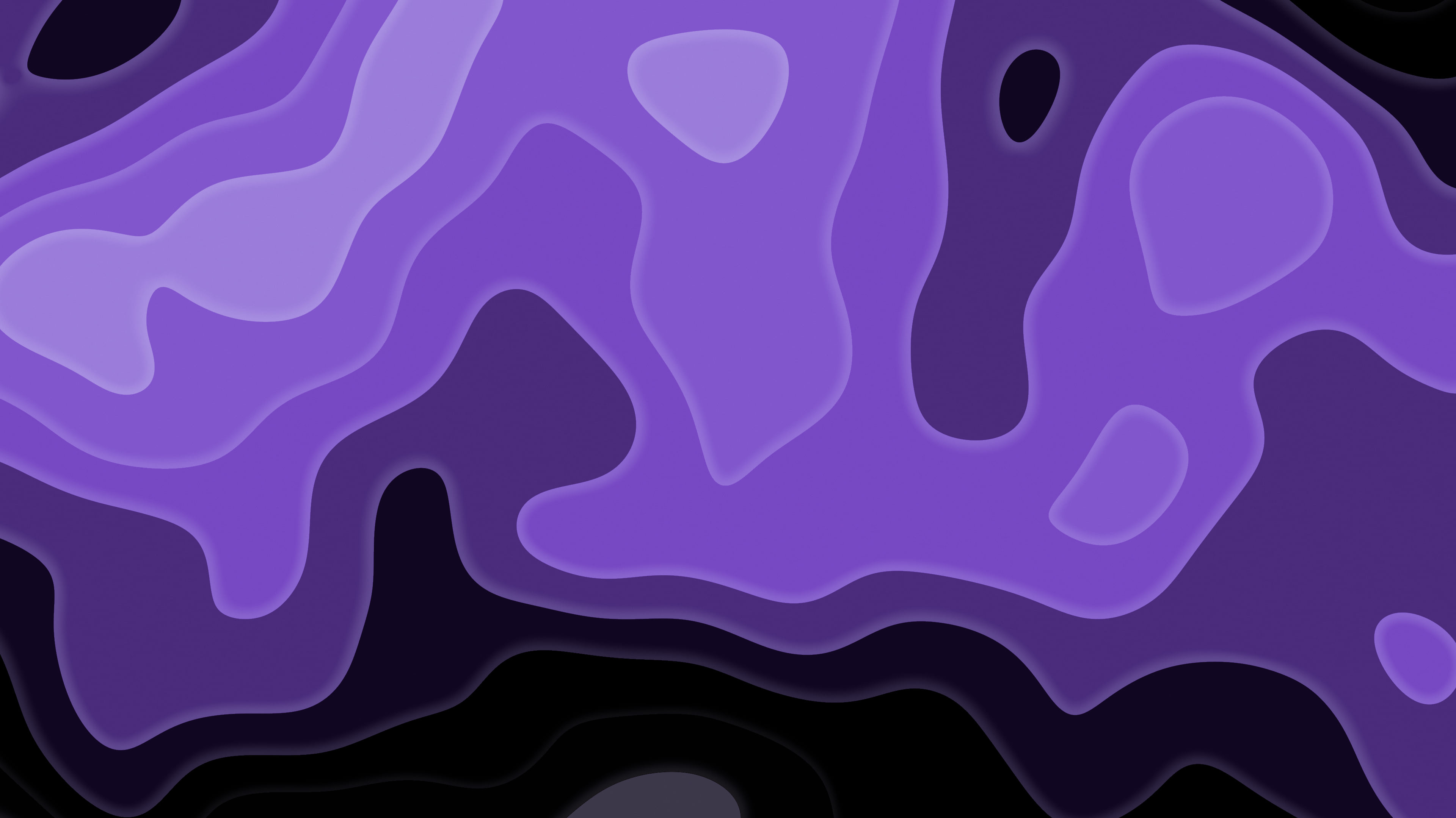 Purple and Black Layered Topographic desktop wallpaper in 4K