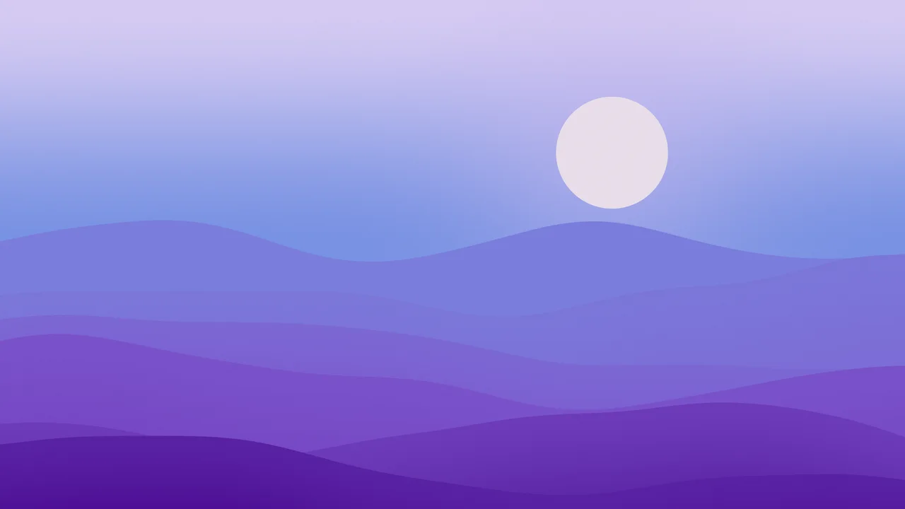 Purple and Blue Minimalist Desert Dunes desktop wallpaper in 4K