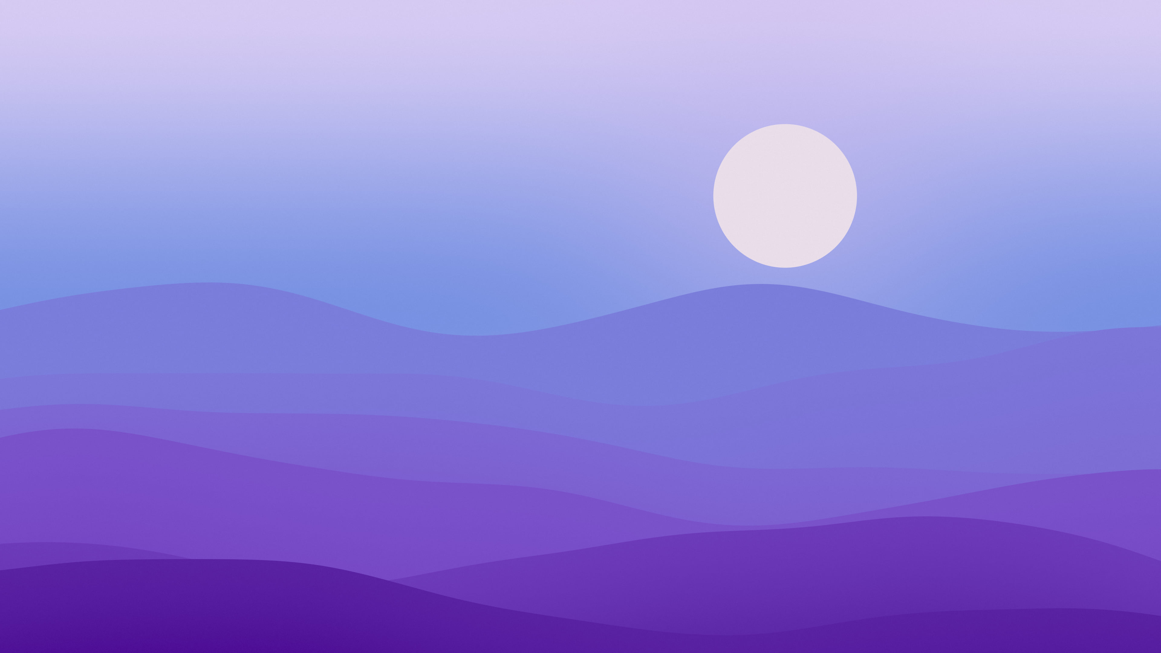 Purple and Blue Minimalist Desert Dunes desktop wallpaper in 4K