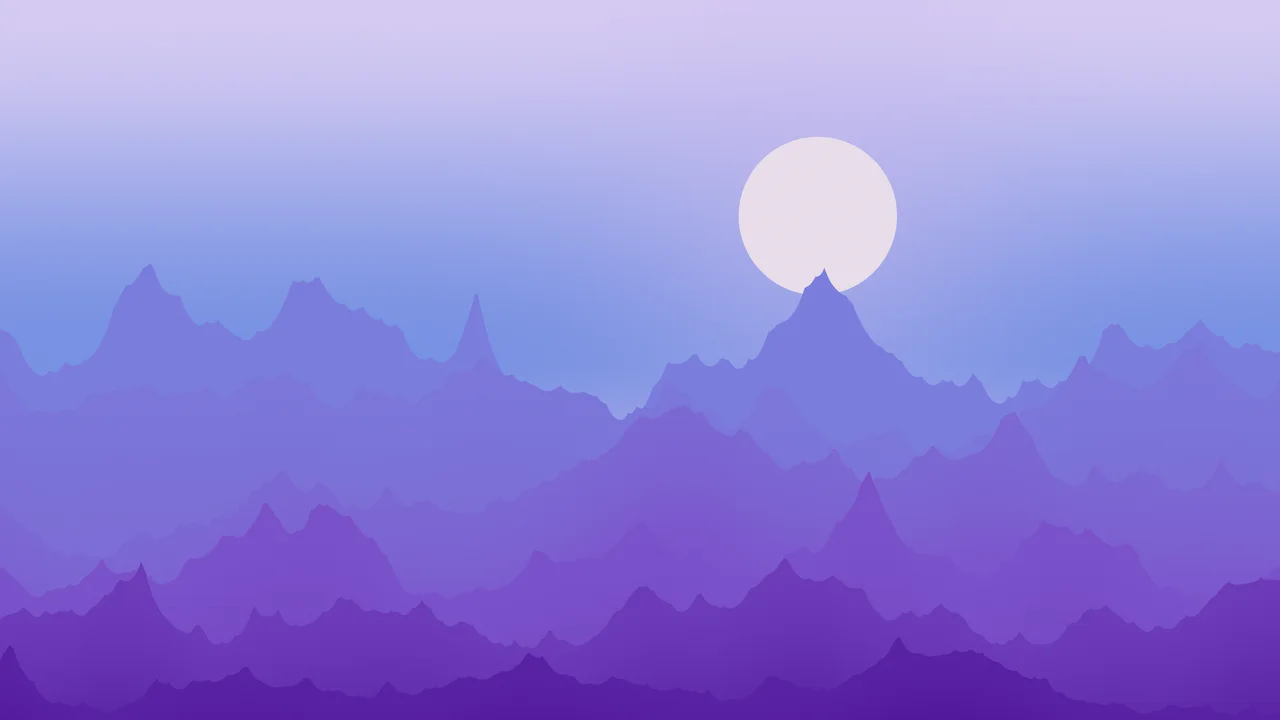 Purple and Blue Minimalist Mountain Landscape desktop wallpaper in 4K