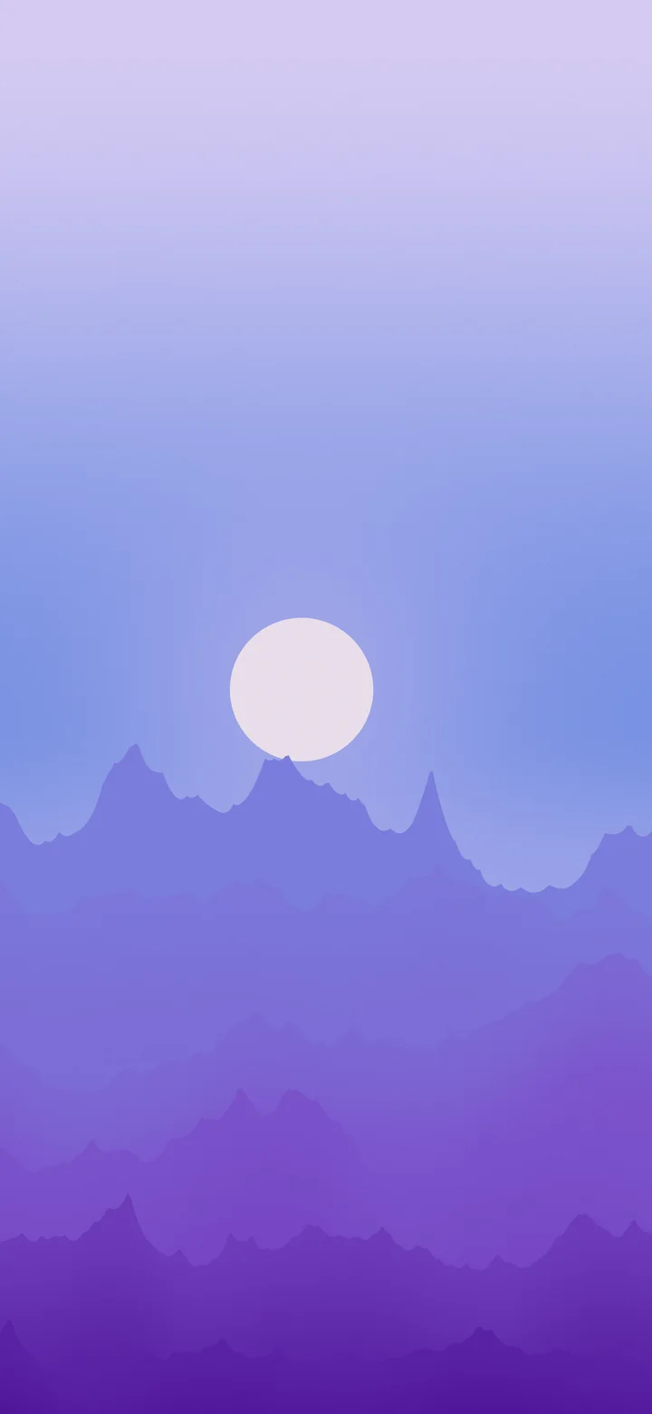 Purple and Blue Minimalist Mountain Landscape wallpaper for iPhone and Android