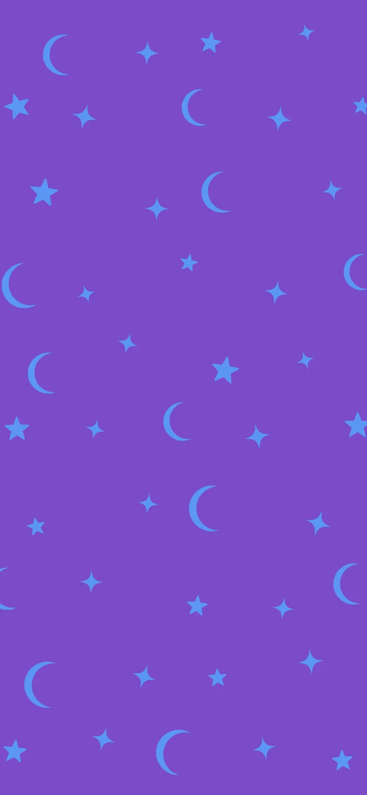 Purple and Blue Moon and Stars Pattern wallpaper for iPhone and Android