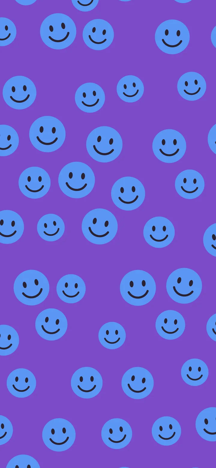 Purple and Blue Smiley Face Pattern wallpaper for iPhone and Android