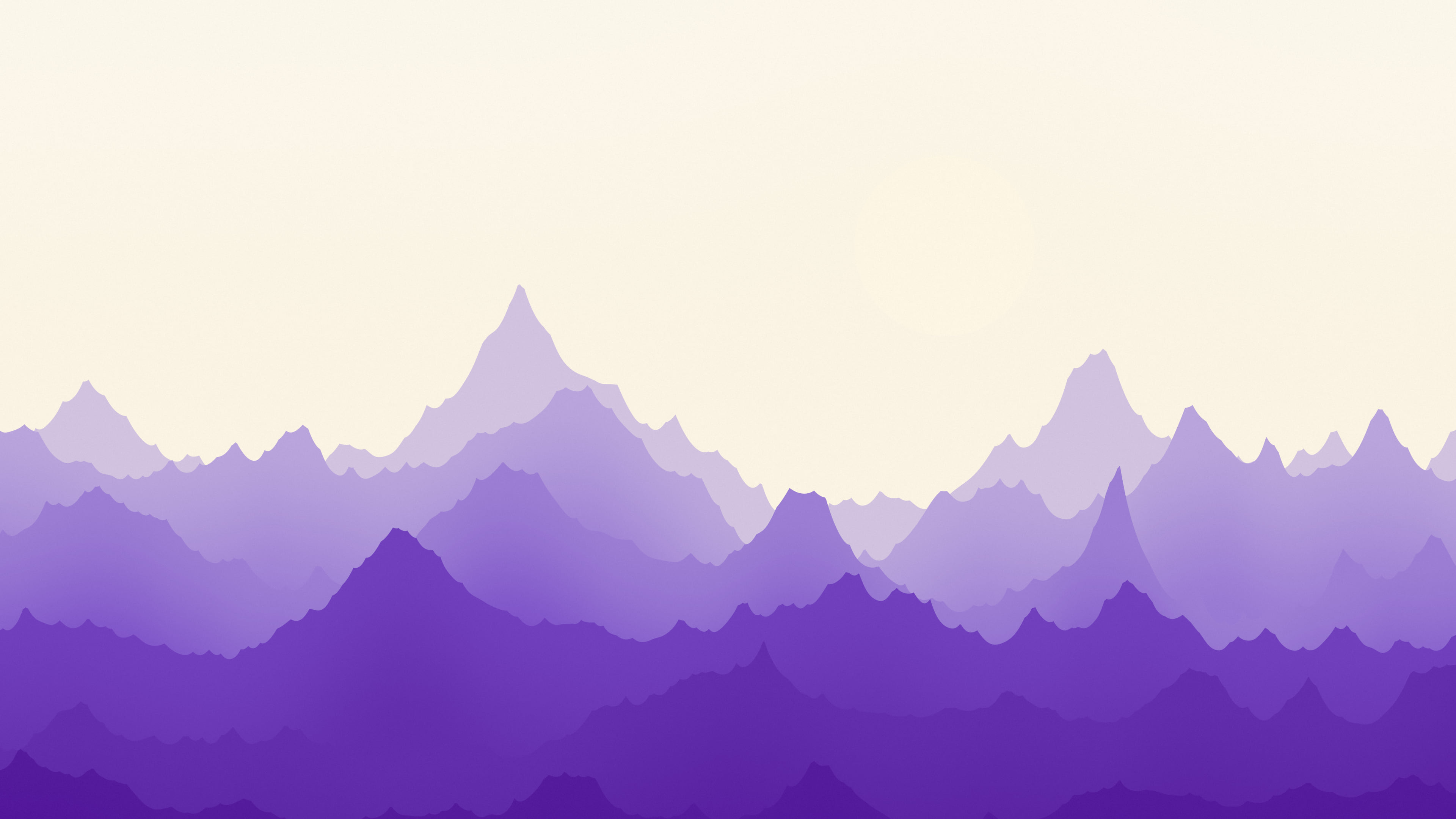 Purple and Cream Minimalist Mountain Landscape desktop wallpaper in 4K