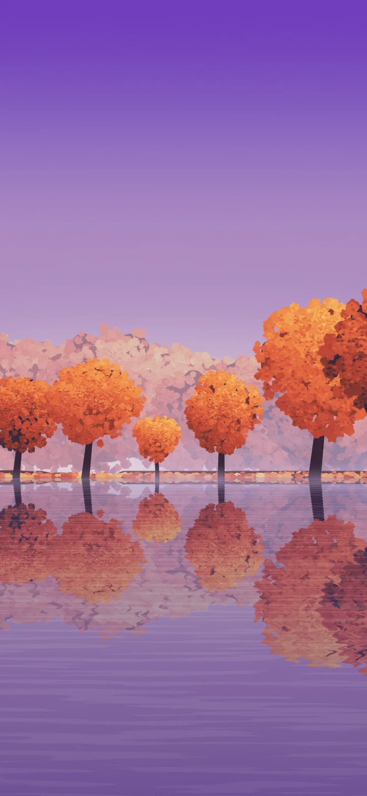 Purple Autumn Lake wallpaper for iPhone and Android