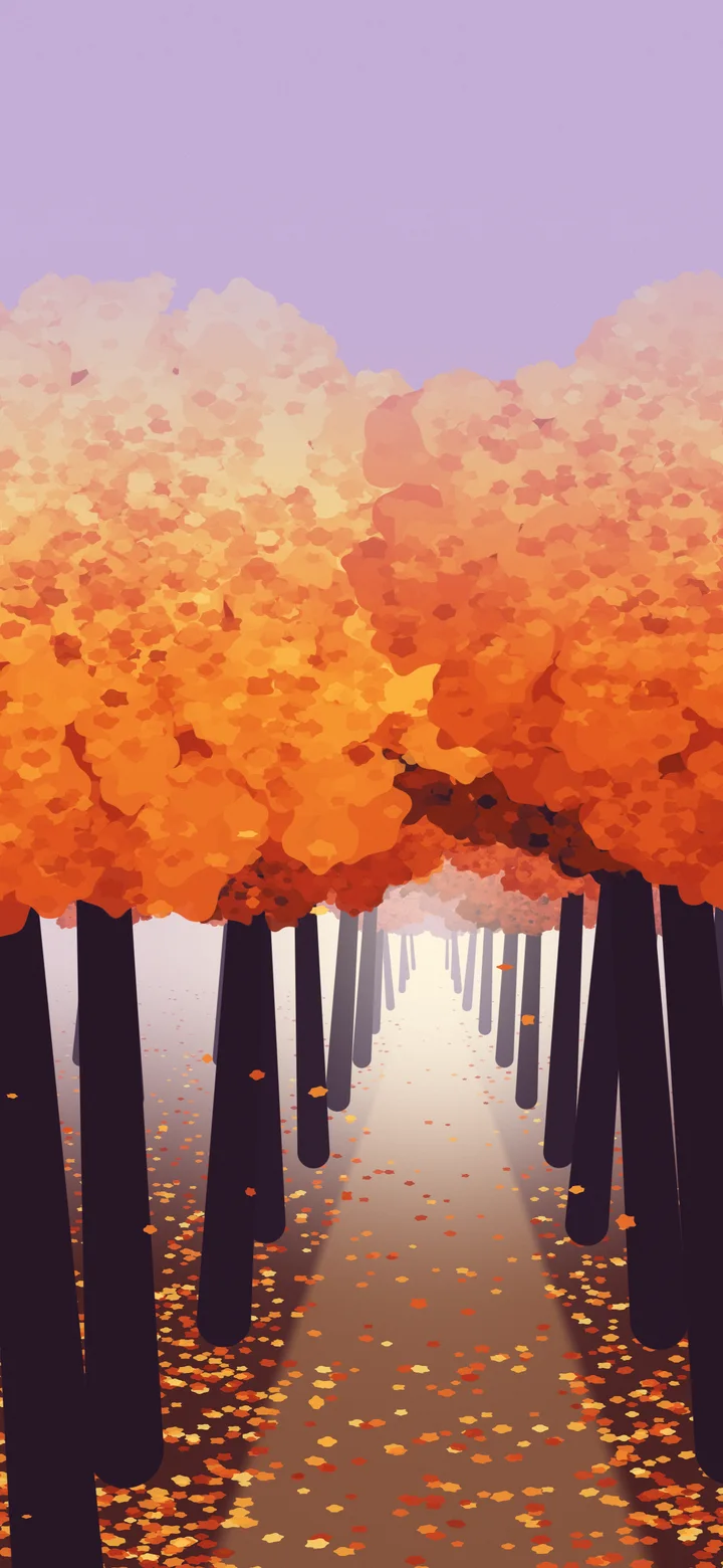 Purple Autumn Path wallpaper for iPhone and Android