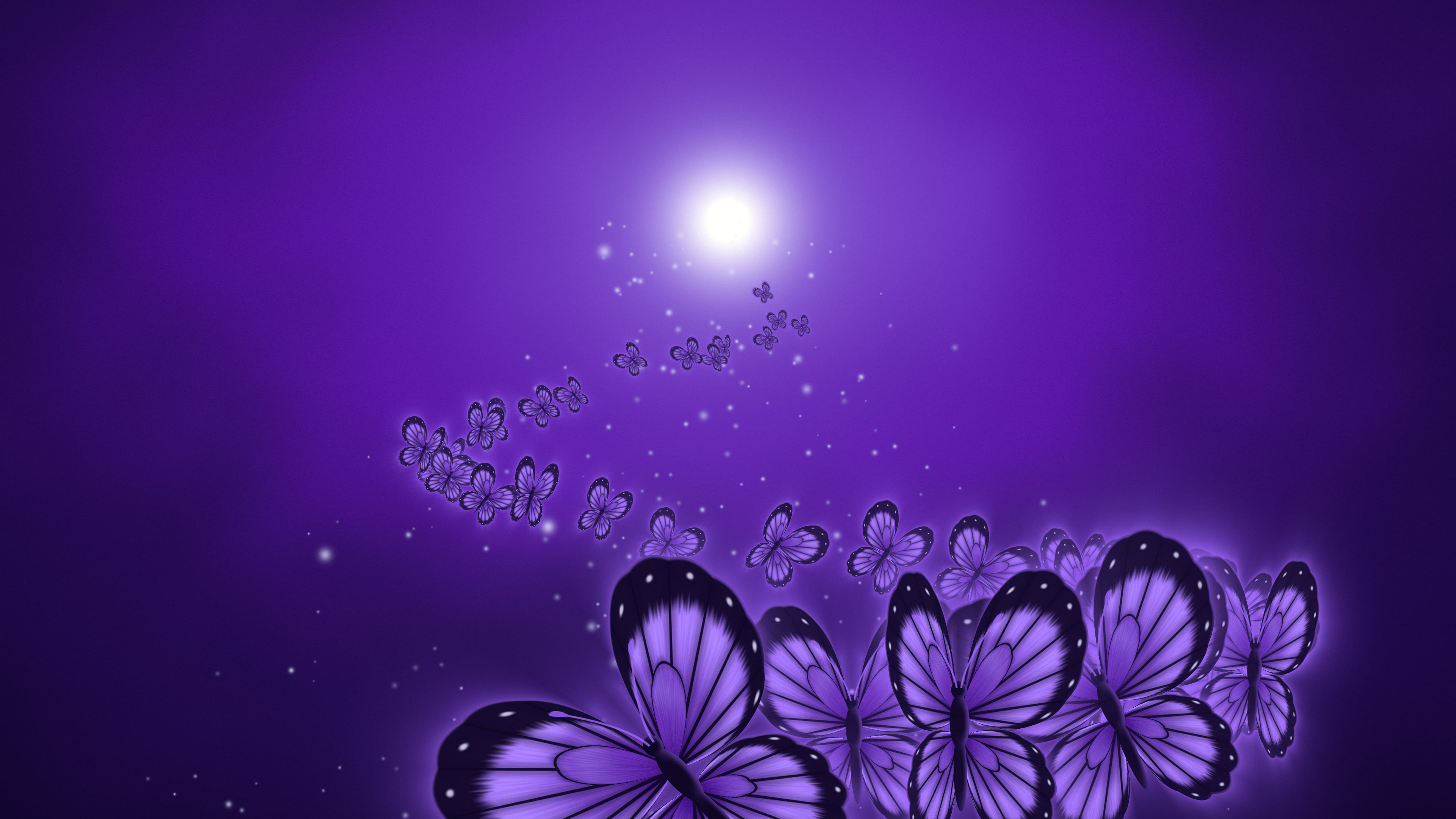 Purple Butterfly Swarm desktop wallpaper in 4K