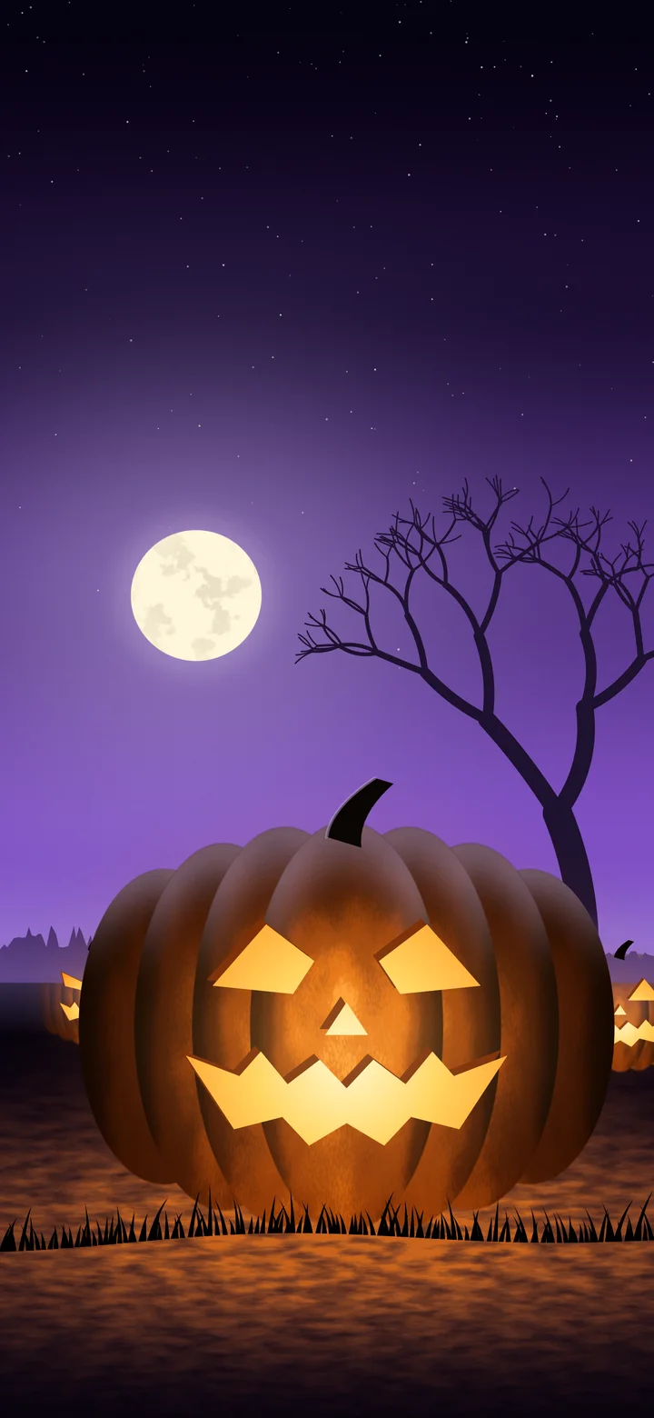 Purple Carved Jack O Lantern wallpaper for iPhone and Android