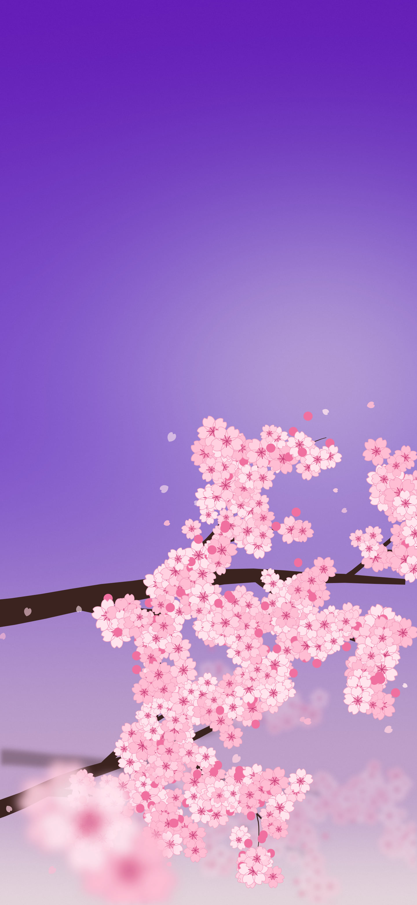 Purple Cherry Blossom Branch wallpaper for iPhone and Android