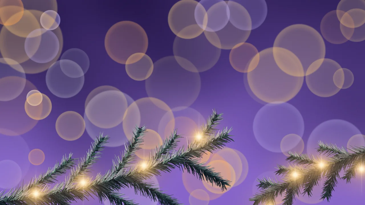 Purple Christmas Lights Bokeh desktop wallpaper in 4K