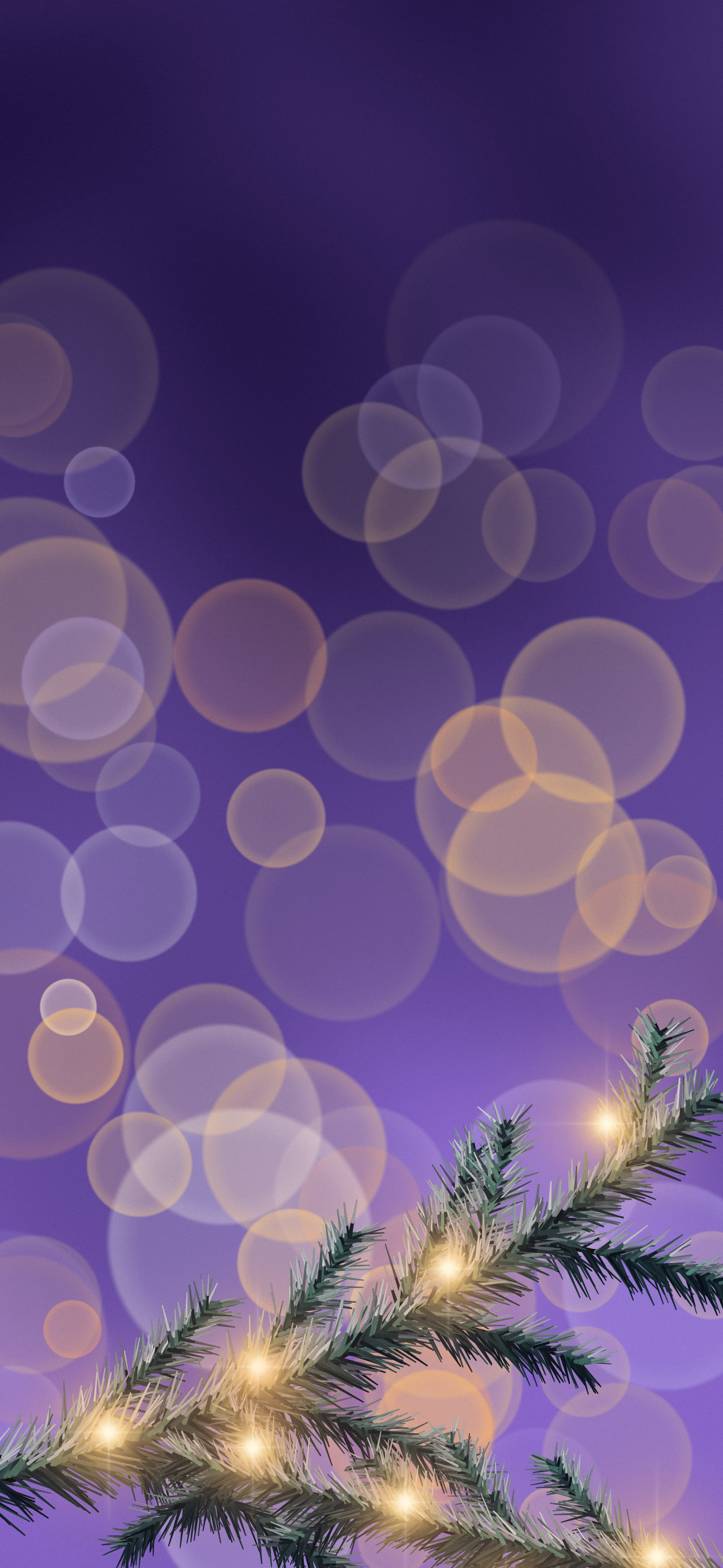 Purple Christmas Lights Bokeh wallpaper for iPhone and Android