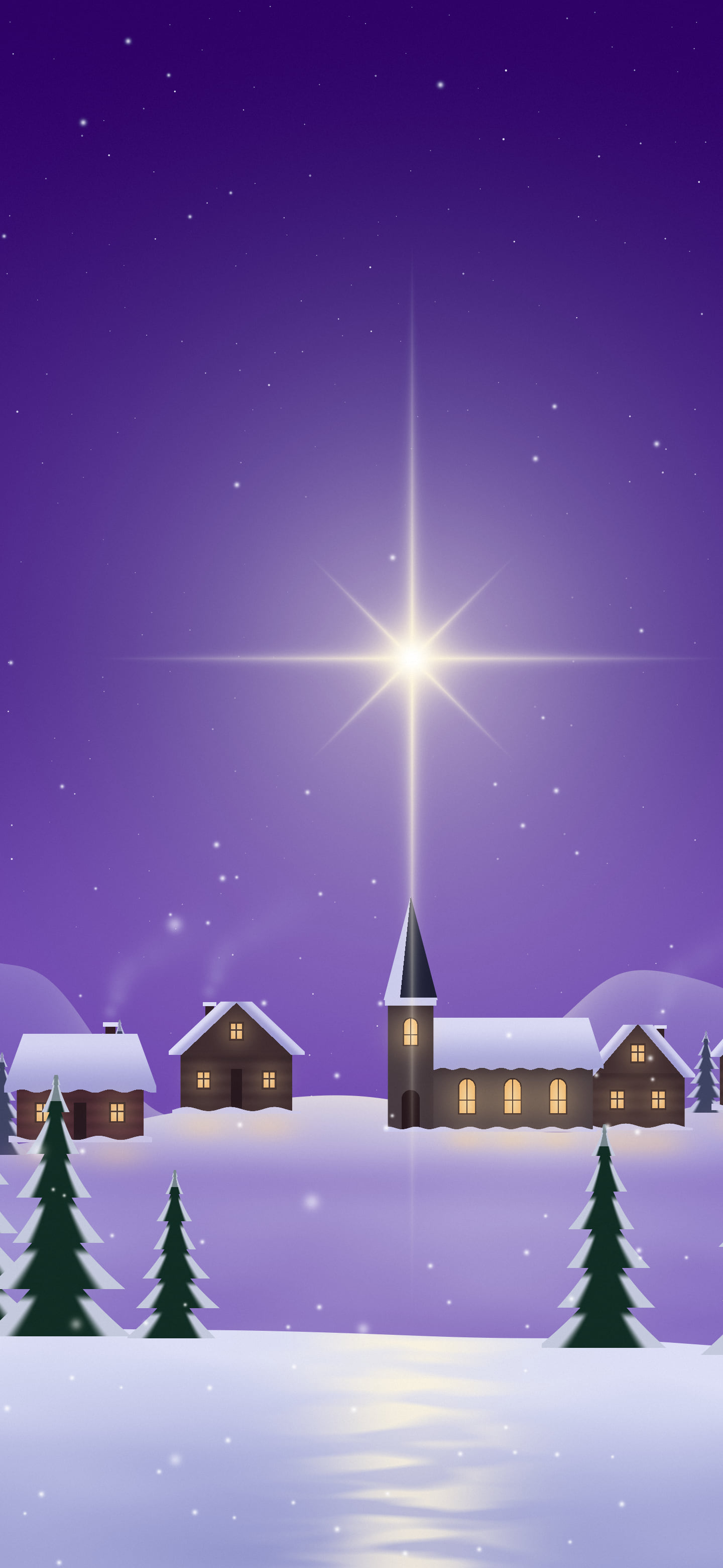 Purple Christmas Star wallpaper for iPhone and Android